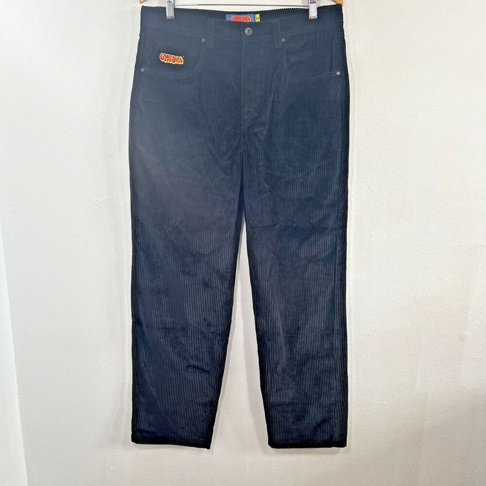 Emprye Pants Mens‎ 32 Black Corduroy Logo Y2K 90s